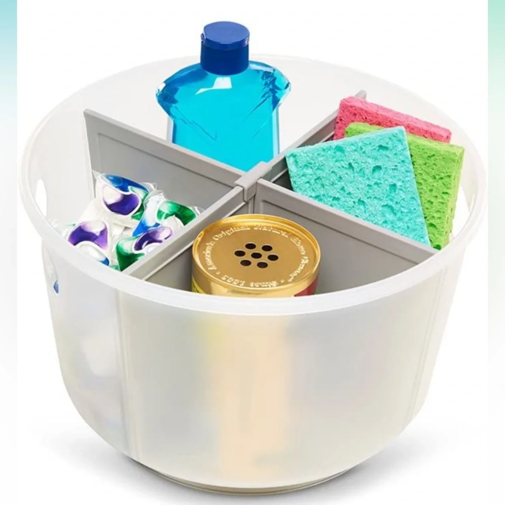 Divided Tote Frost/Gray - Madesmart 🫧 Bath Storage Makeup Cabinet Organizer